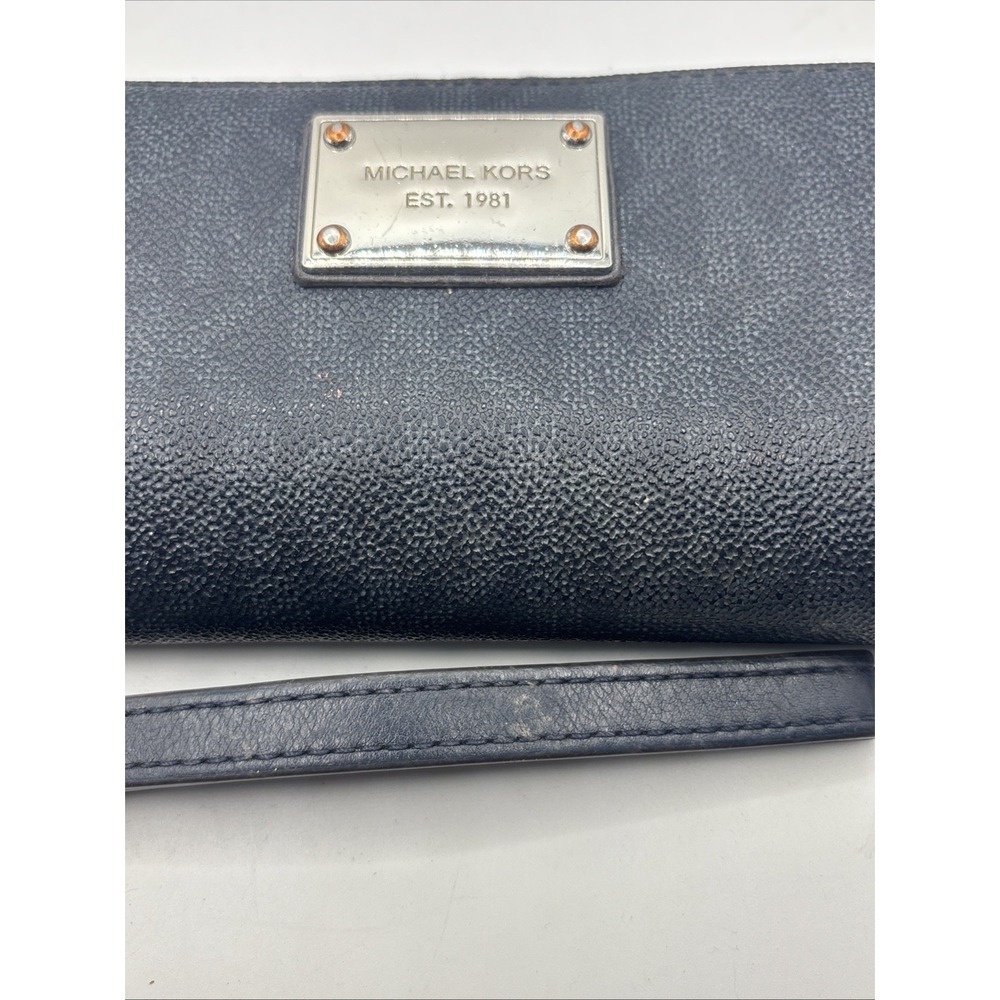 Michael Kors full zip leather wallet blue - Picture 3 of 12